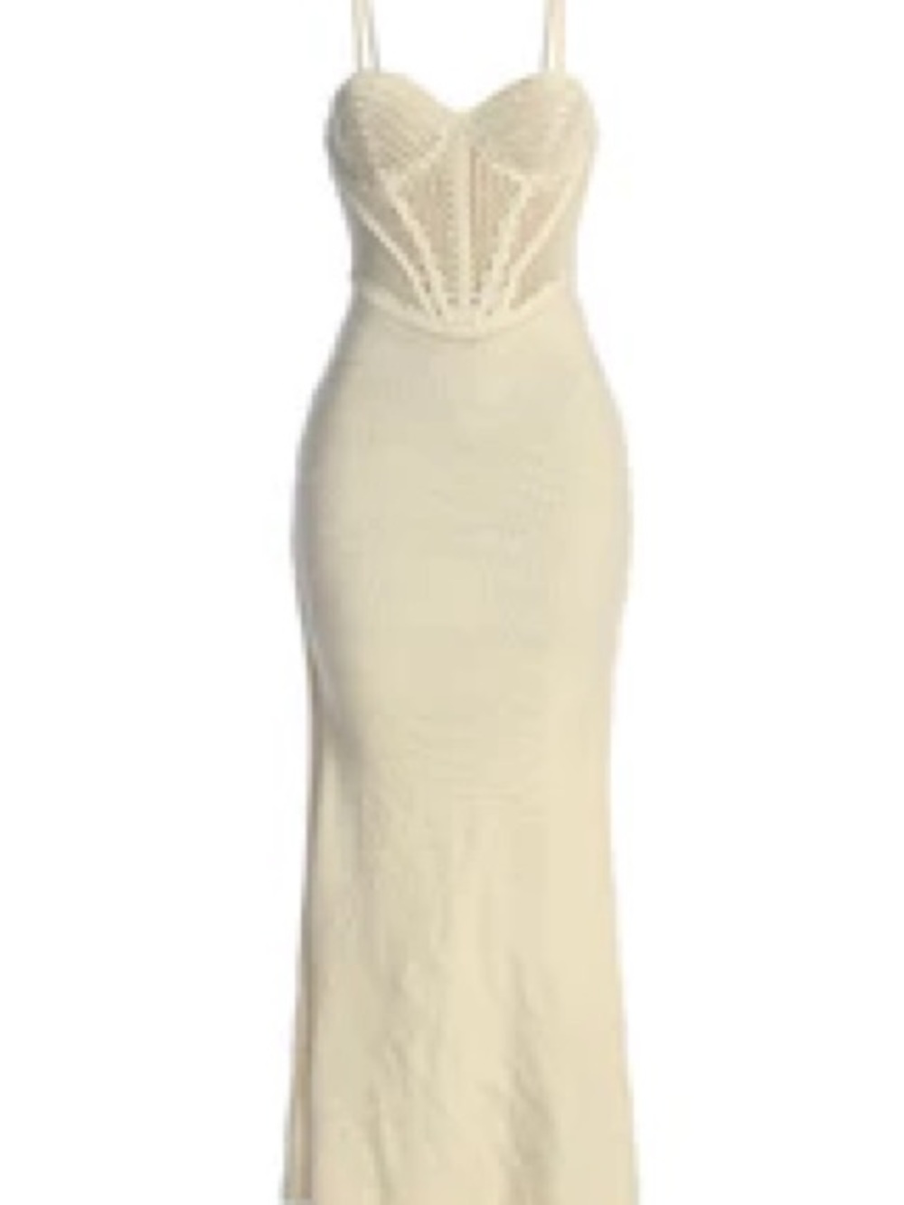 JLUXLABEL Cream Corset-Bodice Spaghetti-Strap Maxi Dress